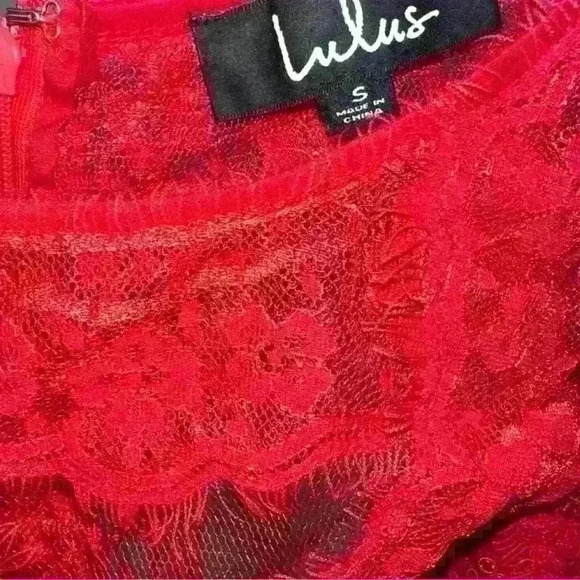 NWT Until We Meet Again Red Lace Embroidered Mini Dress Size Small - Picture 8 of 15